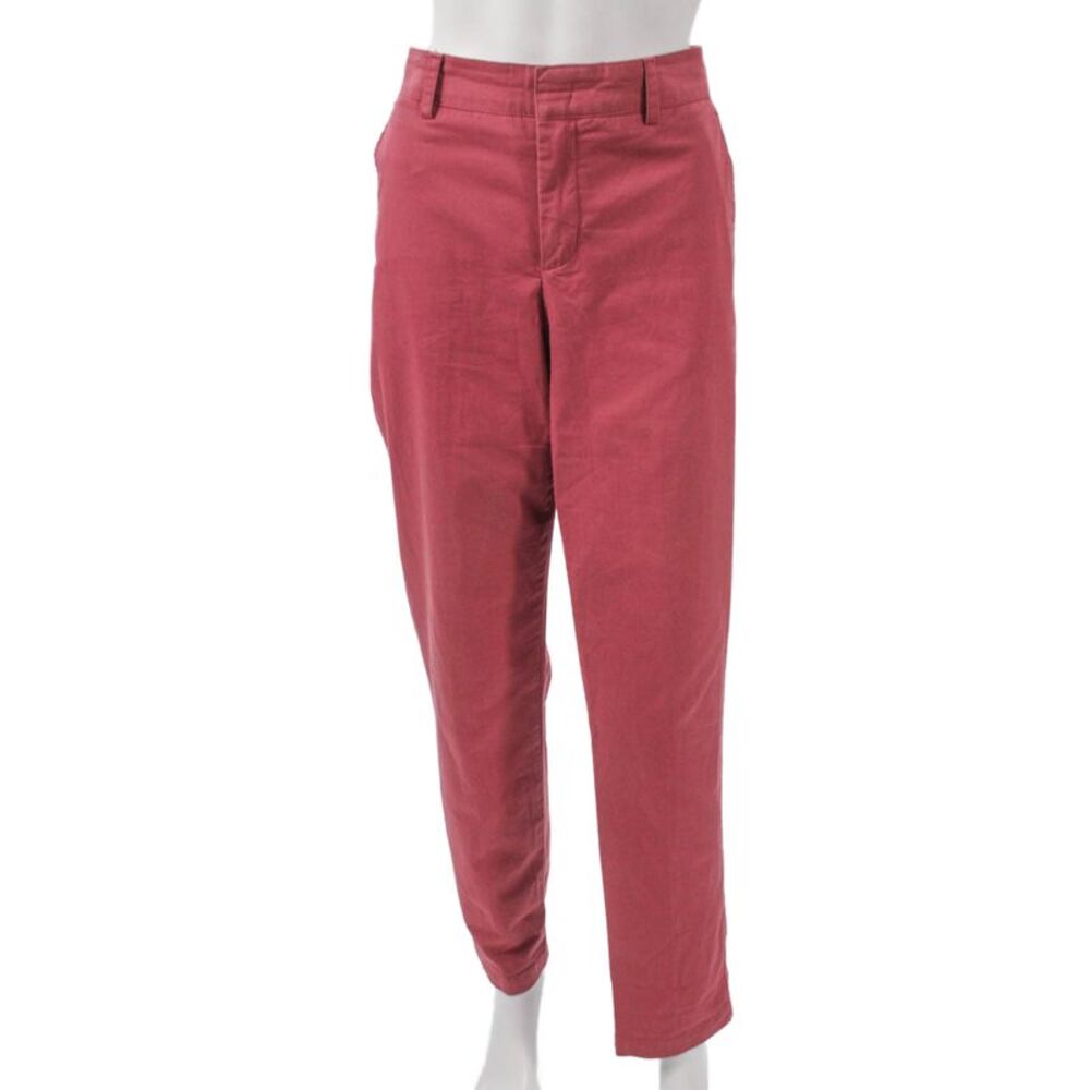 Vince Women Chino Pants Red Cotton Blend Zip Fly Size 12